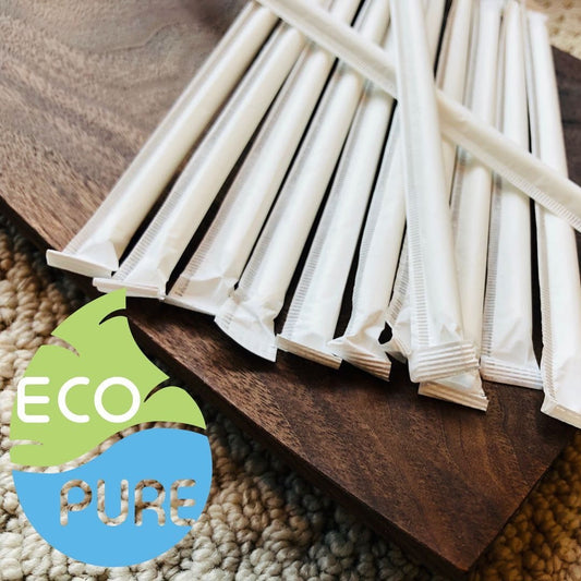 100%可生物分解耐用紙吸管 - 通過FDA, EU, LFGB等認證,獨立衛生包裝(直徑 6mm 一般飲品用)